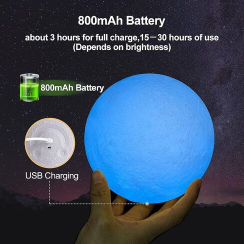 Moon Lamp, 16 Colors 3D Printed Moon Lights Kids Night Light with Stand, Time Setting, Remote & Touch Control, USB Rechargeable, Birthday Gifts for Boys Girls Friends Lover in Saudi Arabia
