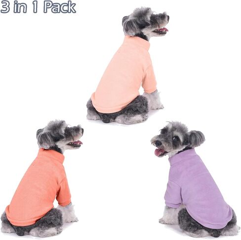 Dog Sweater, 3 Pack Dog Sweaters for Small Dogs Girl Boy, Ultra Soft Warm Puppy Clothes Dog Coat for Winter (Rose+Lt Pink+Lt Purple, Small) in Saudi Arabia
