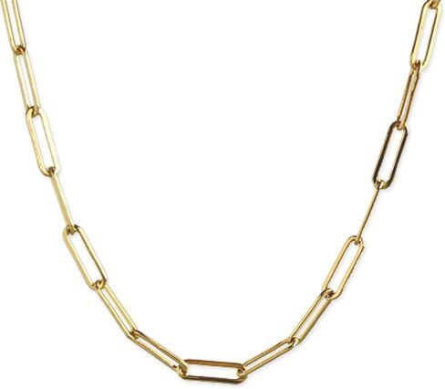 Paperclip Chain Necklace, Paper Clip Chain, 14k Gold Filled Large Link Chain Necklaces for Women Chunky, Heavy, Trendy Big Chain (Gold, 16+2) in Kuwait
