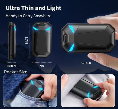 Hand Warmers Rechargeable 2 Pack,Electric Hand Warmers 8000mAh,20Hrs Long Safe Rechargeable Hand Warmer,Birthday Gifts for Men & Women, Hunting Gear,Camping Essentials,Travel Essentials in Saudi Arabia