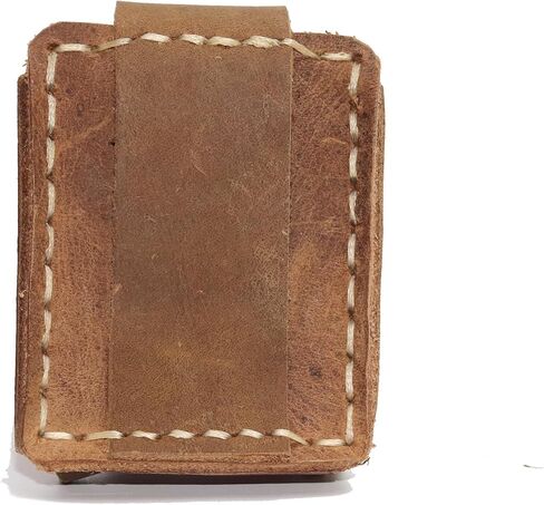 Handmade Vintage Genuine Leather Lighter CaseHand-stitched Lghter shell Cover Lighter Holder Belt Case (Light Brown) in Saudi Arabia