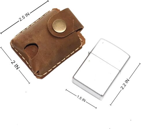 Handmade Vintage Genuine Leather Lighter CaseHand-stitched Lghter shell Cover Lighter Holder Belt Case (Light Brown) in Saudi Arabia