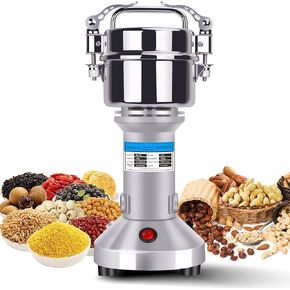 Greatrue Electric Grain Mill Grinder Spice Grinder Flour Mill Wheat Cereals Herb Pulverizer for Kitchen,150g High Speed Dry Spice Grinder Machine