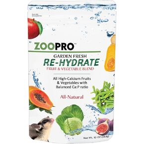 Exotic Nutrition Garden Fresh Re-Hydrate - High Calcium Dried Fruit & Vegetable Mix - for Sugar Gliders, Marmosets, Parrots, Conures, Iguanas, Turtles, Lizards, Bearded Dragons, & Other Small Pets
