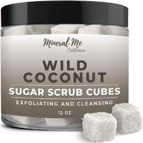Exfoliating Body Scrub - 12oz LAVENDER Sugar scrub cubes w/Mango Butter & Shea butter- Ultra Hydrating & Moisturizing - Natural & Organic for all body exfoliation-For hands, arms legs, elbow & foot