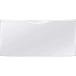 SAMSUNG 27-Inch Washer Dryer Pedestal Stand w/ Pull Out Laundry Storage Drawer, Stainless Steel, WE402NW/A3, White
