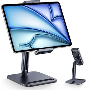 CreaDream Tablet Stand, Heavy Aluminum Tablet Holder for Desk with Adjustable 360° Swivel Bracket, Compatible with iPad Pro/Air/Mini, Galaxy Tab, Surface Pro, Kindle Fire 4.7''-13", Black