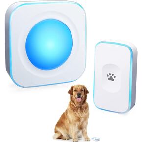 Wireless Doorbell with Flashing Light 1200Ft Door Bell for Dog Touch Bell Communication Doorbell with 1 Battery Waterproof Button & 1 Plug in Receiver