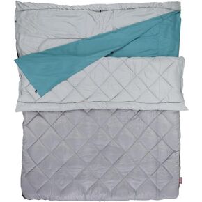 Coleman 45°F Double Sleeping Bag, Queen Size XL Sleeping Bag with Big & Tall Design, 2 Sleeping Bags When Zipped Apart, 3-Layer Comfort with Snag-Free Zipper & Stuff Sack, Machine Washable