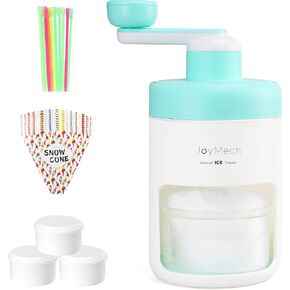 JoyMech Manual Shaved Ice Maker Machine, Ice Shaver, Snow Cone Machine, Ideal for making Snowcones Ice Cream and Slushy (Aqua)