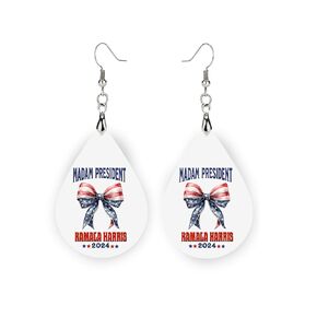 Kamala Harris Earrings, Madam President Political Dangle Earrings