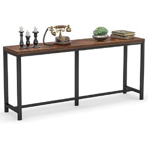 Tribesigns 70.9 inch Extra Long Console Table Behind Couch, Easy Assembly Sofa Table for Living Room Small Space, Rustic Industrial Narrow Entryway Hallway Table (Brown)
