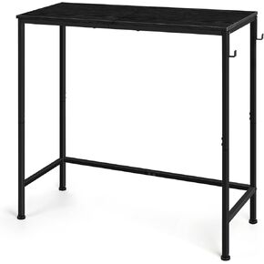 Black Console Table Narrow Modern Entryway Table Small Behind Couch Table Skinny Sofa Table Hallway Table with Hooks for Living Room Foyer Bedroom Corridor Office