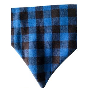 Black and Blue Plaid Flannel Over the Collar Dog Bandana That Slips onto Their Existing Collar Size Small