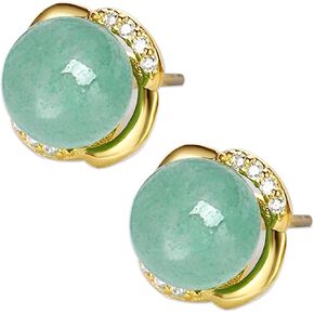 أقراط اليشم للنساء أو الرجال أقراط اليشم الأخضر 925 الفضة الاسترليني أقراط التاج، حظا سعيدا اليدوية اليشم أقراط هدية للتخرج عيد ميلاد الذكرى in Kuwait