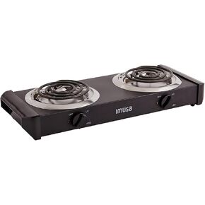 IMUSA USA GAU-80306 Electric Double Burner 1750-Watts , Black