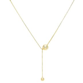 قلادات Lariat للنساء، قلادات طويلة أنيقة على شكل حرف Y خرز مطلي بالذهب عيار 14 قيراط، سلسلة بسيطة، أفضل فكرة هدية للنساء والفتيات (فضي)