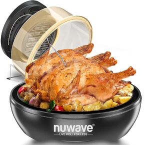 NuWave TODD ENGLISH Air Fryer Toaster Oven with Pro-Smart Grill, Plug-In Grill & Air Fryer, 550°F Preheat, 50°-500°F Temperature Controls, Top and Bottom Heater Adjustments 0%-100%