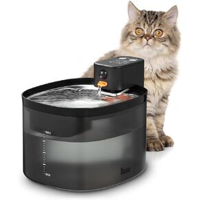 Wireless Cat Water Fountain Stainless Steel, 102oz/3.2L Cat Water Fountain Battery Operated with 2 Modes, 5000mAh Battery, Ultra Quiet Motion Sensor Pet Water Fountain for Cats, 4 Filters