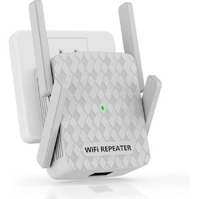 WiFi Extender Signal Booster, Internet Wireless Repeater for Home Coverage up to 10000sq.ft and 35 Devices, 1200Mbps WiFi Booster with Ethernet Port, Dual Band 2.4G/5G, 4 Antennas (Grey)