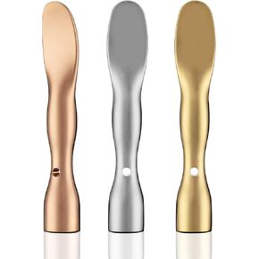 ملعقة تكسون المعدنية للعناية بالبشرة، قناع صغير للوجه قابل لإعادة الاستخدام، ملاعق تجميل للمكياج للكريم واللوشن والمرطبات (ذهبي وردي، ذهبي، فضي (ملعقة واقفة) in Kuwait