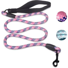 5 ft Dog Leash with Padded Handle, Tangle-Free Rope Leashes for Small Medium Large Dogs, Training Lead Heavy Duty, Blue