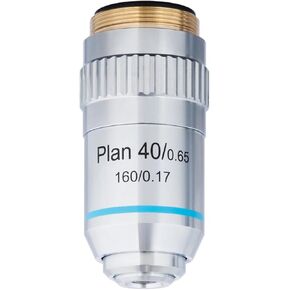 AmScope 40X Plan Achromatic Objective Lens with Knurled Ring