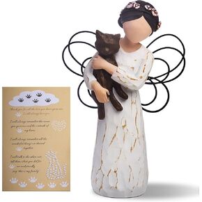 Cat Memorial Gifts, Cat Memorial Gifts for Loss of Cat, Pet Cat Remembrance Gifts, Hand-Painted Collectible Cat Angel Figurine Statue for Cat Lovers in Memory of Their Beloved Cat