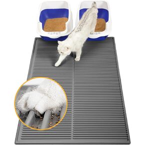 Extra Large Litter Mat: Super Easy Clean 45"x31" XL Cat Litter Trapping Mat - Raised-Edges Waterproof Kitty Litter Catcher Mat Jumbo - Litter Tracking Mat for Indoor Multiple Cats in Kuwait
