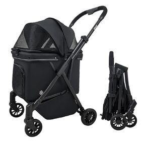 Pet Stroller for Small Dogs – No-Zip Deep Seat, Lightweight Dog Stroller for Small & Medium Dogs with Reflective Trim Storage Basket & Soft Waterproof Pad,Foldable Universal Coche para Perro