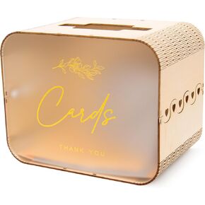 Wedding Card Box (Design 2 Clear) - Reception Table Money Cash Gift Favor Honeymoon Fund Collecting Storage Holder for Birthday Graduation Party Quinceanera Bridal Baby Shower Decor, 9.5" x 7.5" in Saudi Arabia