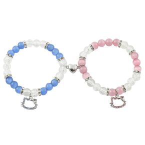 WCRAZYE Matching Bracelets for Couples Best Friend Matching Spider Music Guitar Best Friend Magnetic Bracelets Kawaii Matching Couple Braclets Halloween Christmas Birthday Gifts (Kitty & Spider)