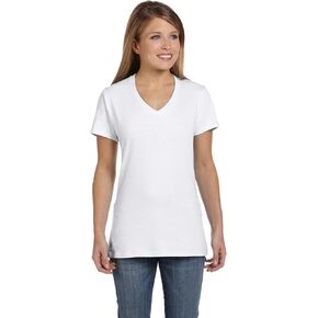 Hanes Mens Ringspun Cotton Nano-T V-Neck T-Shirt (498V)