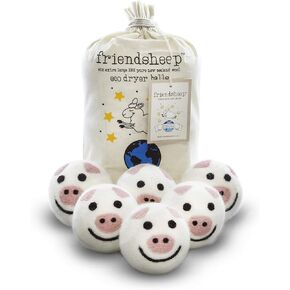 Wool Dryer Balls by Friendsheep 3 Pack XL Organic Premium Reusable Cruelty Free Handmade Fair Trade No Lint Fabric Softener Busy Honey Bee Trio