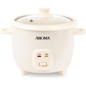 Aroma Housewares Select Stainless Rice Cooker & Warmer with Uncoated Inner Pot, 3-Cup(uncooked)/6-Cup(cooked)/ 1.2Qt, ARC-753SGB, Black