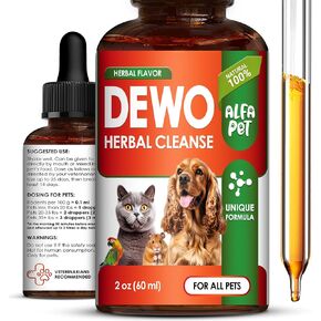 Liquid Herbal Cleanse for Cats and Dogs • Cats & Dogs Natural Broad Spectrum Cleanser • Dietary Supplement Drops for Cats and Dogs • Natural Broad Spectrum Cleanser for Pets • 2 oz