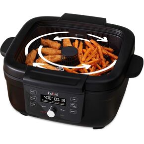 Instant 6-in-1 Indoor Grill and Air Fryer with Bake, Roast Reheat & Dehydrate, From the Makers of Instant Pot, with Odor-Reducing Filter, Clear Cooking Window, and Removable Lid for Easy Cleaning