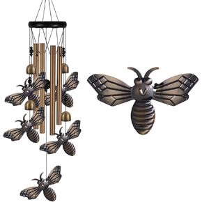 Outdoor Elephant Wind Chimes Indoor Decor - Pure Hand-Made Mobile Romantic Windcatcher 28" Elephant Wind Chime for Home, Xmas, Gift for Mom, Balcony, Patio, Garden Decoration(5 Tubes, 6 Elephants)