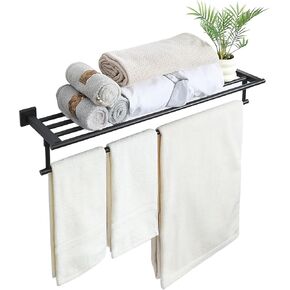 Alise 16 Inch Towel Racks for Bathroom, Towel Rack Wall Mounted with Tower Bars, SUS 304 Stainless Steel Bathroom Shelf, Heavy Duty Hand Towel Holder (Brushed Nickel)