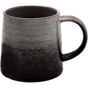 Large Ceramic Coffee Mug, Pottery Mug,Tea Cup for Office and Home,Handmade Pottery Coffee Mugs,16.5 Oz,Dishwasher and Microwave Safe,kiln altered glaze craft (Black White)