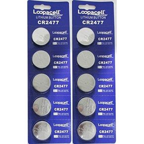 LOOPACELL CR2477 3V Lithium Cell - 3V Long Lasting Coin Cell Battery - Button Battery Cell for Indoor & Outdoor Weather Station, Hygrometer, WiFi Thermometer, Polar FT7 Watch & More
