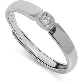 Meissa Silver Matching Wedding Bands for Couples Men and Women Adjustable Promise Ring Set Engagement Rings Sterling Silver Couples Jewelry, Set of Two Rings in Kuwait