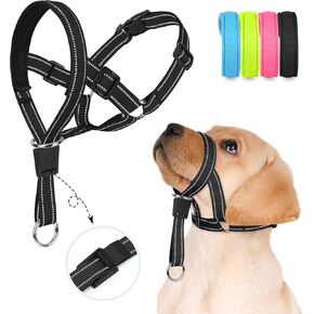 Weesiber No-Pull Dog Head Halter - Adjustable Dog Muzzle Leash, Padded Head Collar for Dogs to Prevent Heavy Pulling On The Leash(Blue,L)