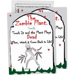 Zombie Plant Seed Packets (2) – Grow Your own Live Zombie Plant! Watch it Play Dead When Touched. Comes Back to Life in Minutes! Educational STEM, and Interactive Indoor Fun or Party Favor