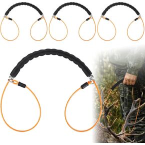 4 Pcs Deer Drag and Harness 43.3" Lightweight Portable Wirerope Cinch Deer Hunting Accessories with Thick Foam Handle for Deer Hunting Gear Accessories for Deer Hunting Gifts Works with Bucks Does