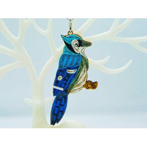 Blue Jay, Home Decorations Holiday Decor, Handmade Ornament for Animal Lovers, Handbag Backpack Bag Purse Mobile Phone Car Hanging Decorations