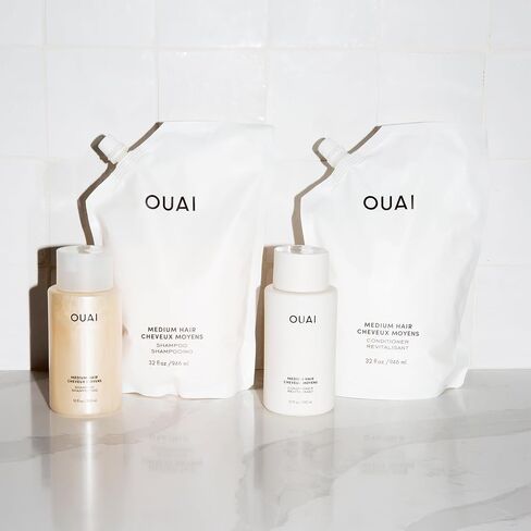 OUAI Fine Shampoo - Volumizing Shampoo with Strengthening Keratin, Biotin & Chia Seed Oil for Fine Hair - Delivers Clean, Weightless Body - Paraben, Phthalate & Sulfate Free Hair Care - 10 fl oz in Saudi Arabia