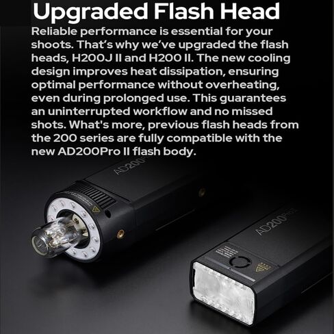 Godox AD200 Pro II AD200ProII 200Ws Portable Outdoor Pocket Strobe Flash | 1/512~1/1,1/8000 HSS,0.01-1.8s Recycle Time,2980mAh Lithium Battery,2.4G X System,Bare Bulb/Speedlite Fresnel Flash Head in Saudi Arabia