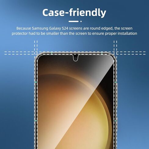 NEW'C 3 عبوات مصممة لهاتف Samsung Galaxy S24 5G واقي شاشة من الزجاج المقسى، صديق للحافظة ومقاوم للغاية in Kuwait