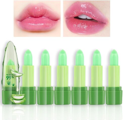 BINGBRUSH 2 Pcs Aloe Vera Color Changing Lipstick Queen,PH Mood Long Lasting Labiales Lip Gloss Lip Balm Tinted Magic Lip Stain Makeup Moisturize Lipstick Set for Women in Saudi Arabia